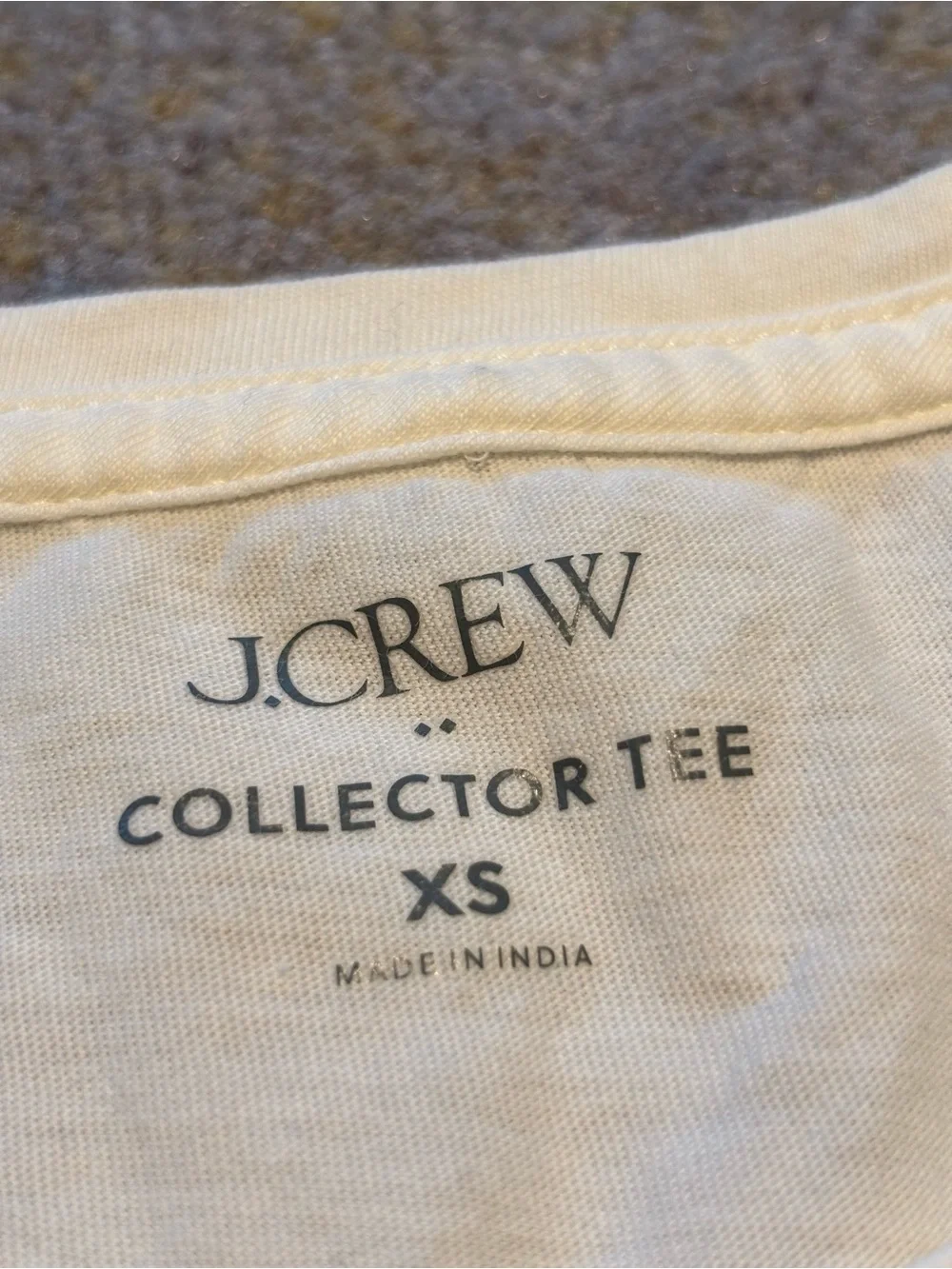 J. Crew Collector Tee White Graphic Champagne Glass Tee gold sequins, XS